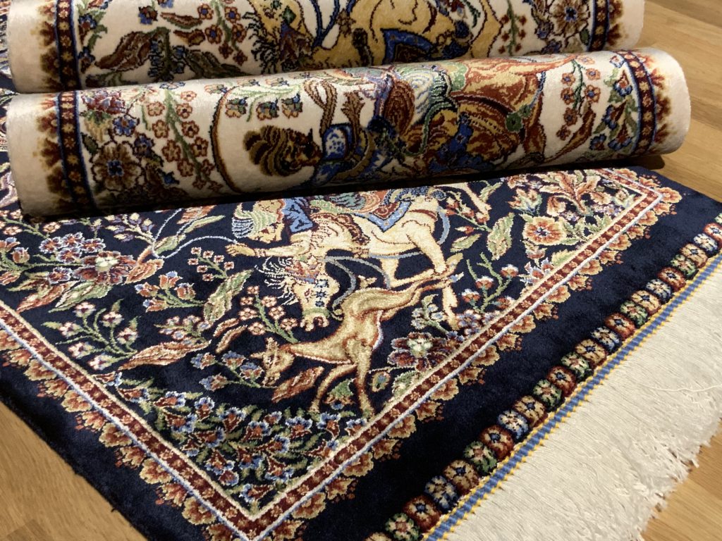 イラン，グランデシルク絨毯，美しい，なめらか，心地よい，