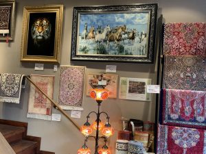 馬の絵画絨毯，イランタブリーズ，手織りの絨毯，美しい絵画絨毯